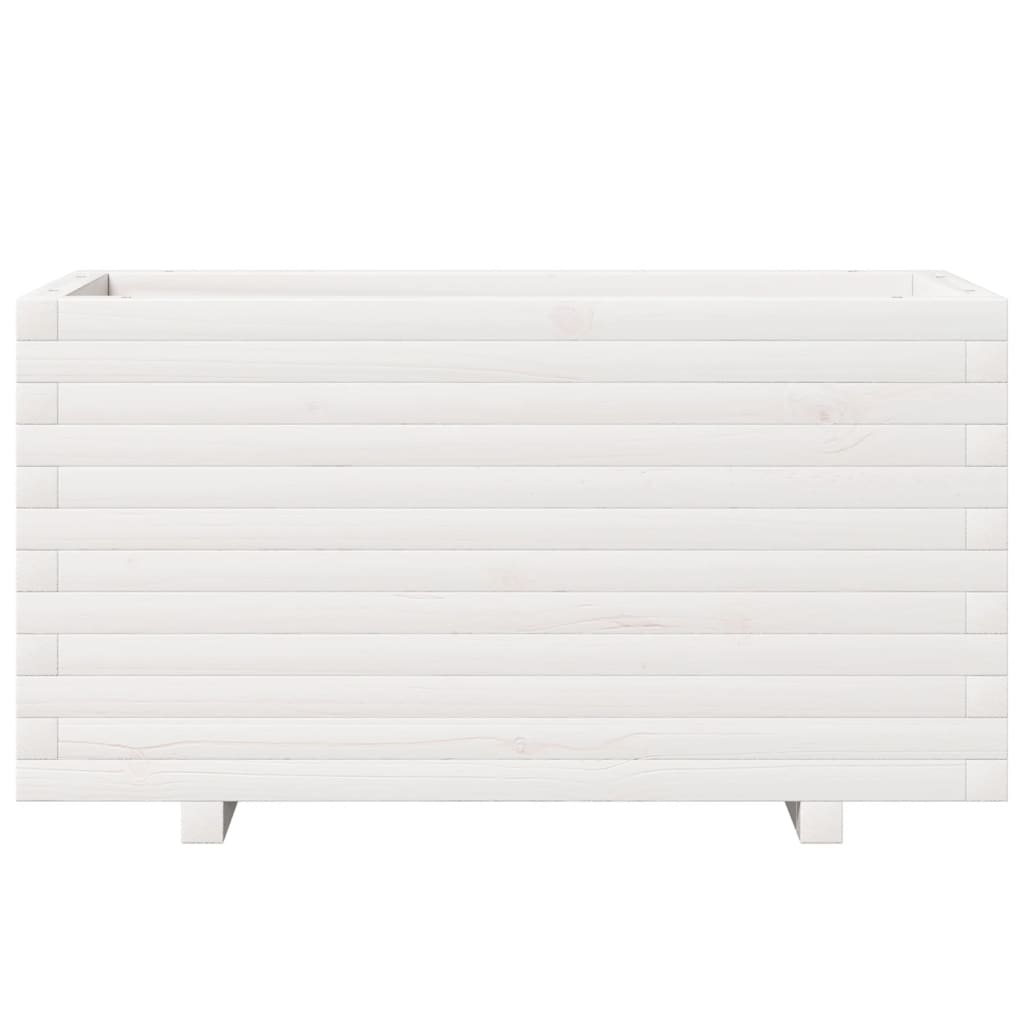 plantekasse 90x40x49,5 cm massivt fyrretræ hvid