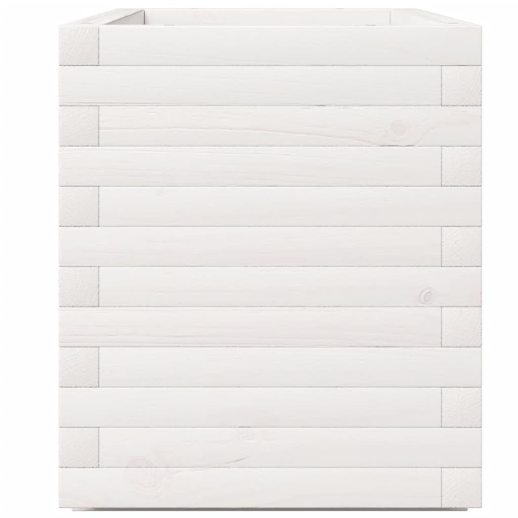 plantekasse 90x40x49,5 cm massivt fyrretræ hvid
