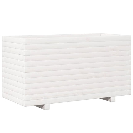 plantekasse 90x40x49,5 cm massivt fyrretræ hvid