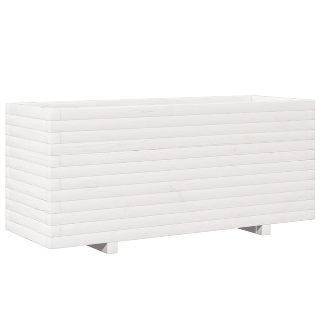 plantekasse 110x40x49,5 cm massivt fyrretræ hvid