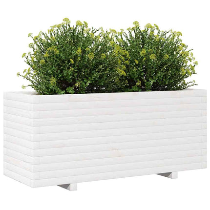 plantekasse 110x40x49,5 cm massivt fyrretræ hvid