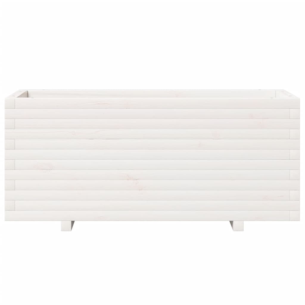 plantekasse 110x40x49,5 cm massivt fyrretræ hvid