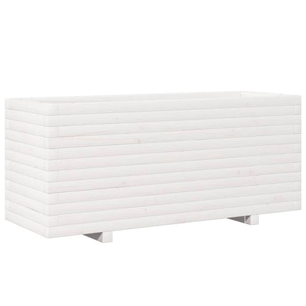 plantekasse 110x40x49,5 cm massivt fyrretræ hvid