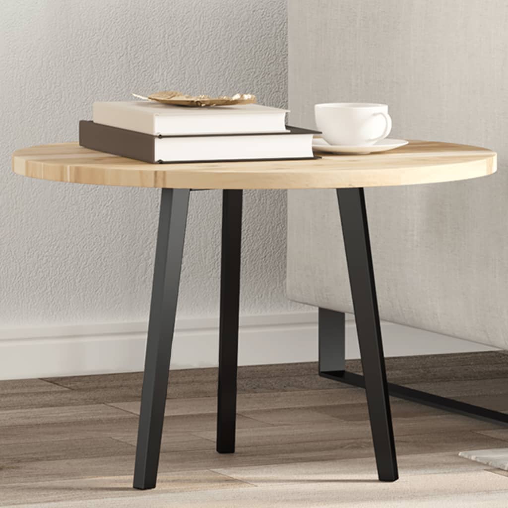 bordplade Ø80x2 cm rund massivt akacietræ billede