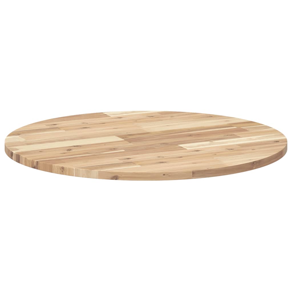 bordplade Ø70x2 cm rund massivt akacietræ