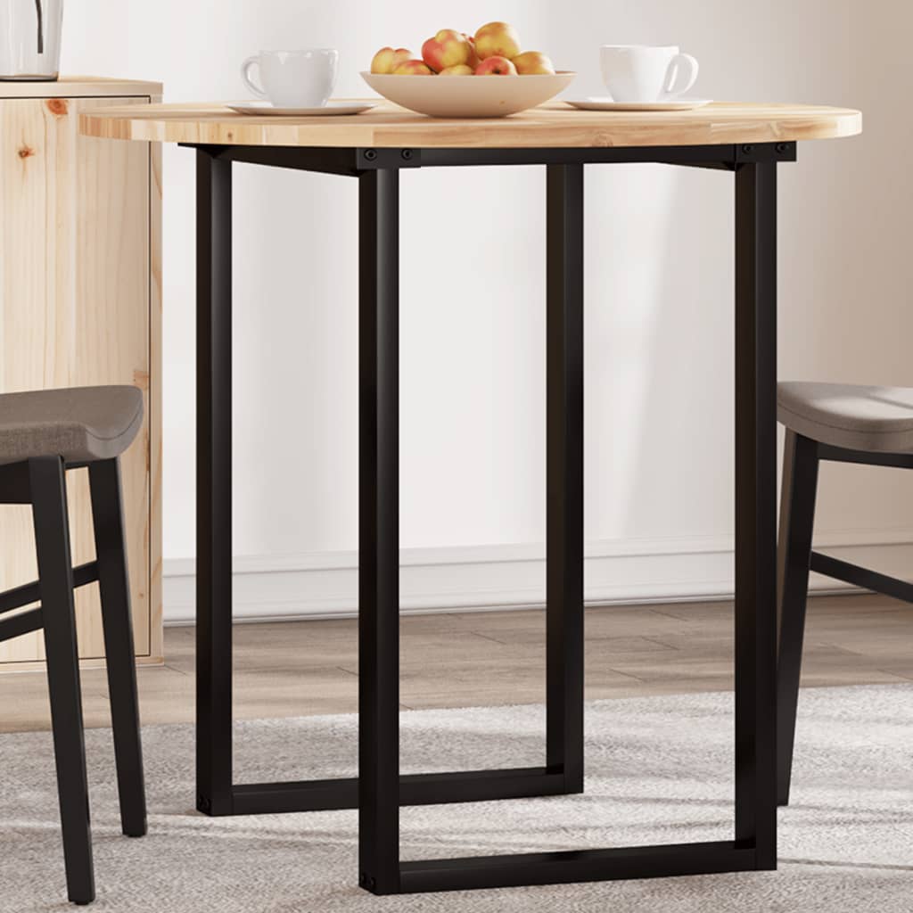 bordplade Ø80x2 cm rund massivt akacietræ billede