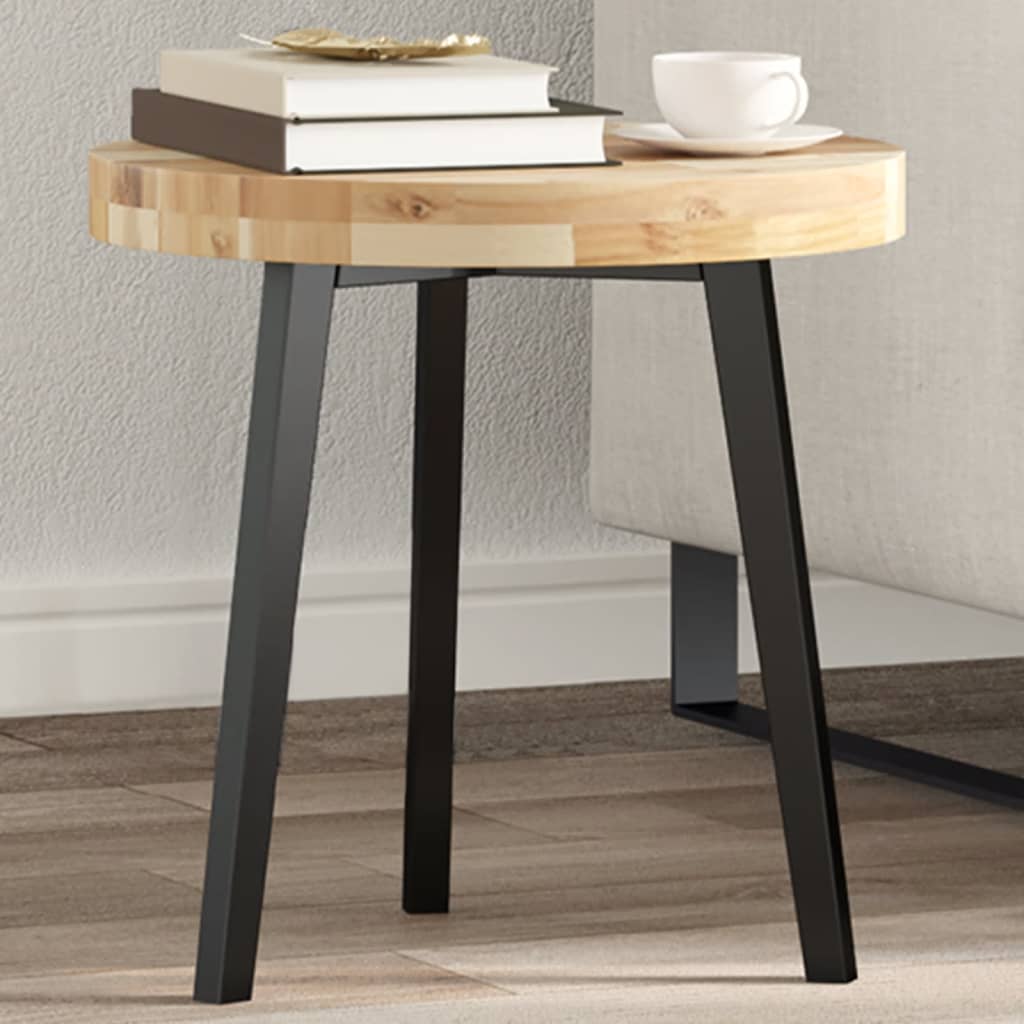 bordplade Ø40x4 cm rund massivt akacietræ billede