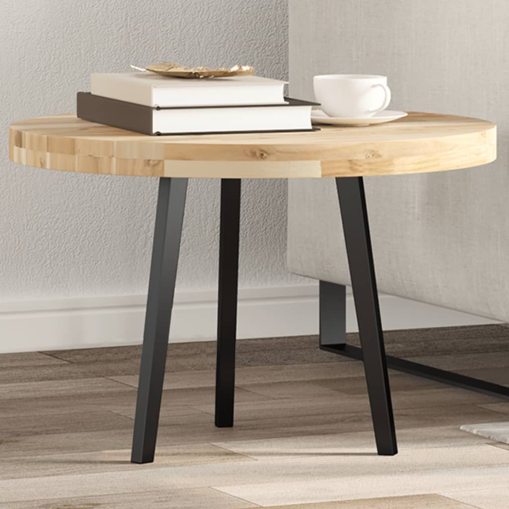 bordplade Ø60x4 cm rund massivt akacietræ billede