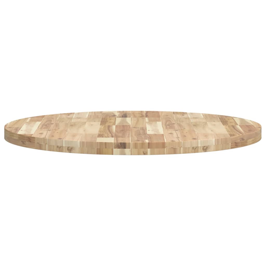 bordplade Ø90x4 cm rund massivt akacietræ