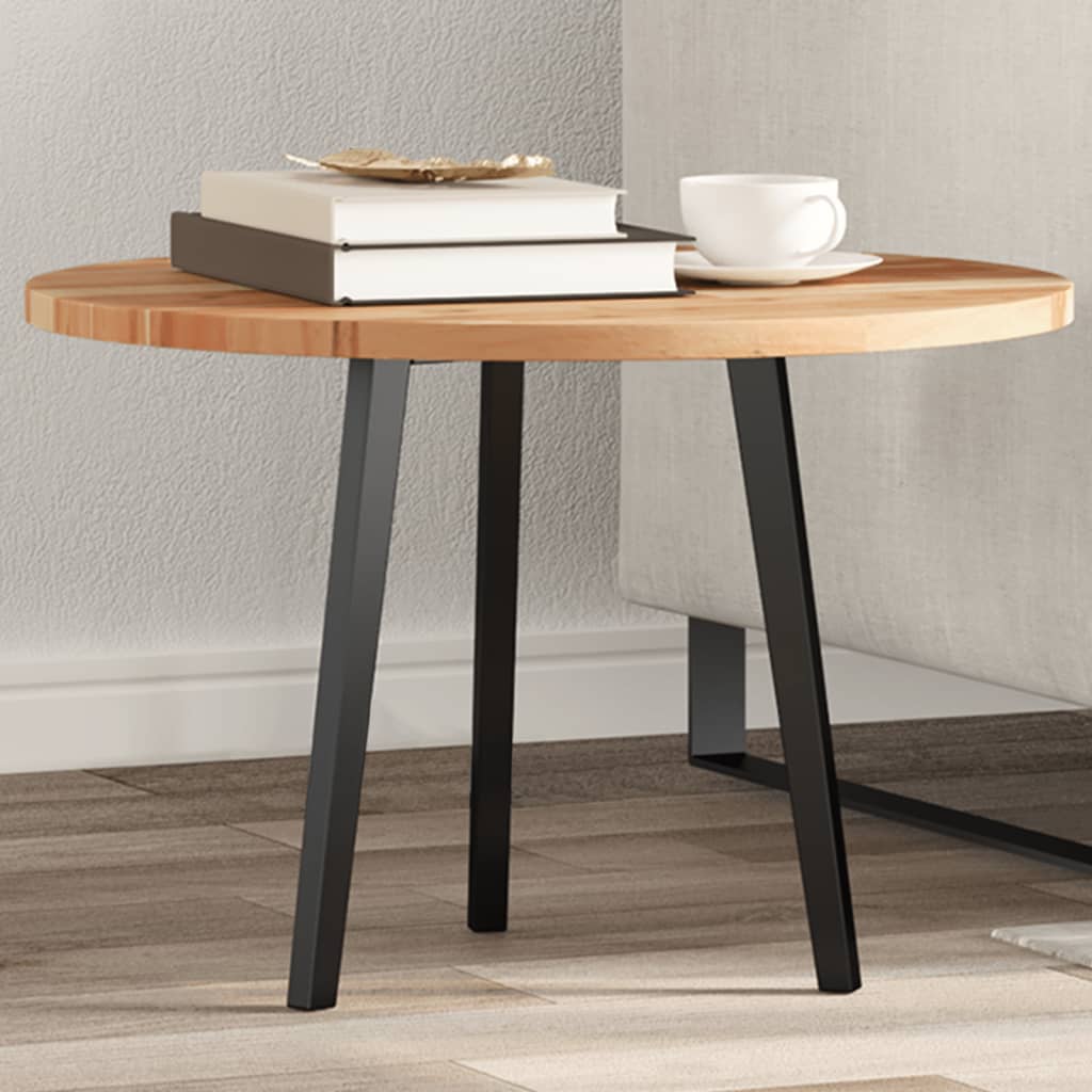 bordplade Ø80x2 cm rund massivt akacietræ billede