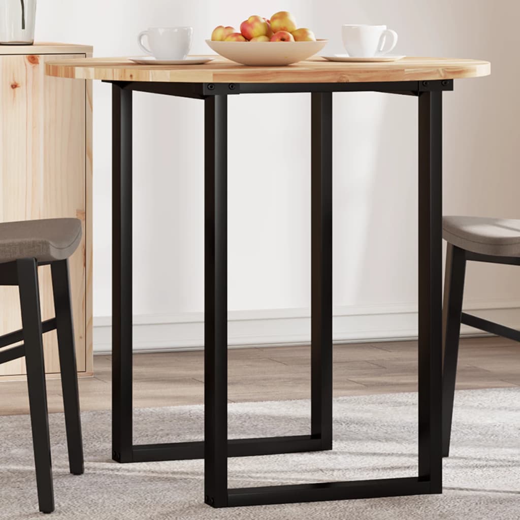 bordplade Ø80x2 cm rund massivt akacietræ billede