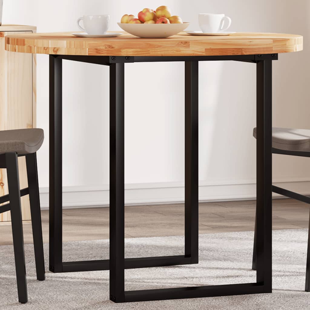 bordplade Ø90x4 cm rund massivt akacietræ billede