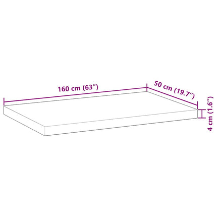 bordplade 160x50x4 cm rektangulær massivt akacietræ