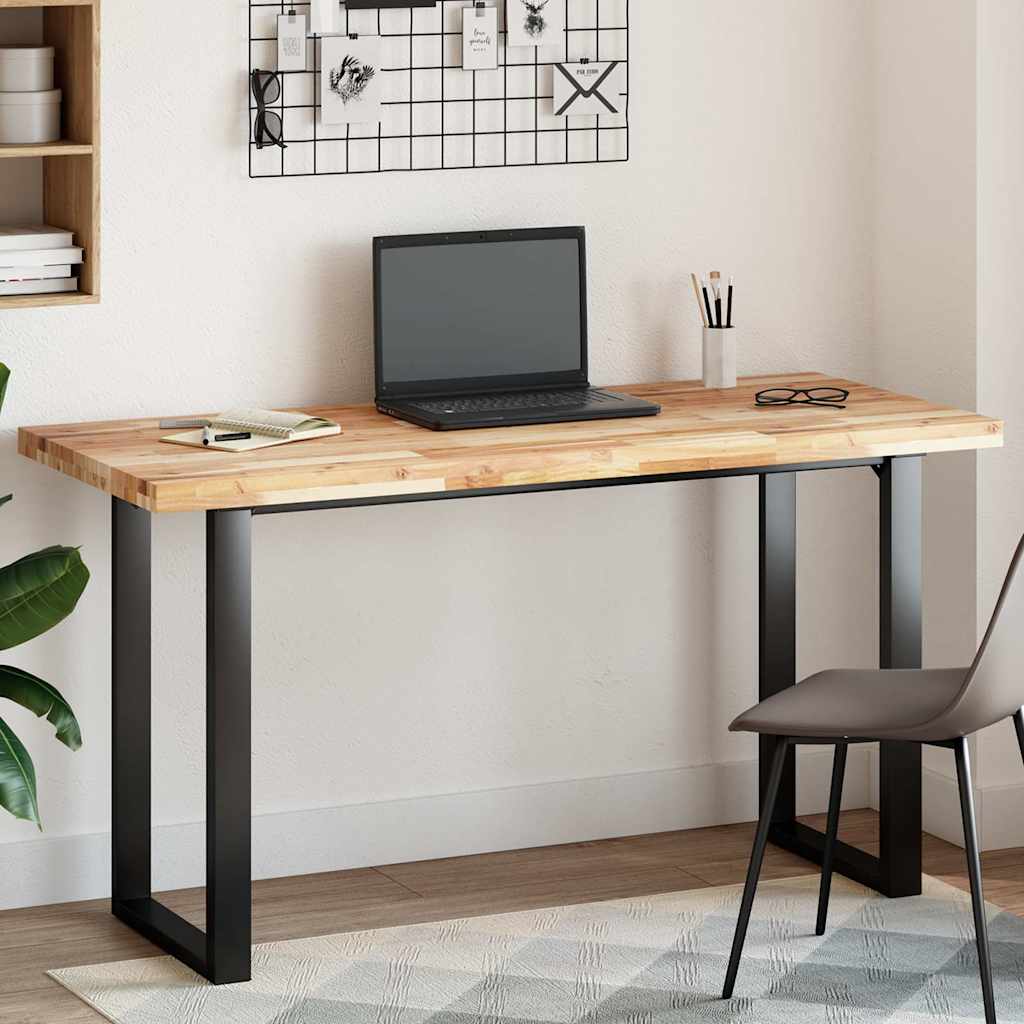 Bordplade 140 x 60 x 4 cm - rektangulær i massivt akacietræ (ubehandlet)