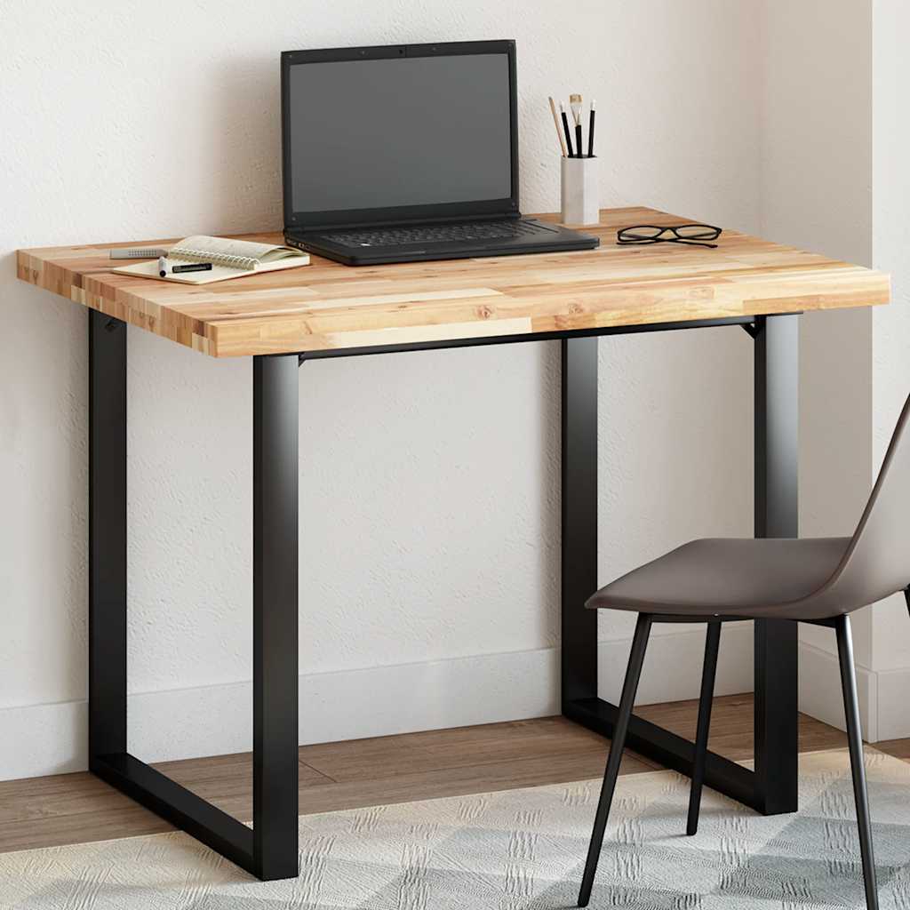 bordplade 100x80x4 cm rektangulær massivt akacietræ billede