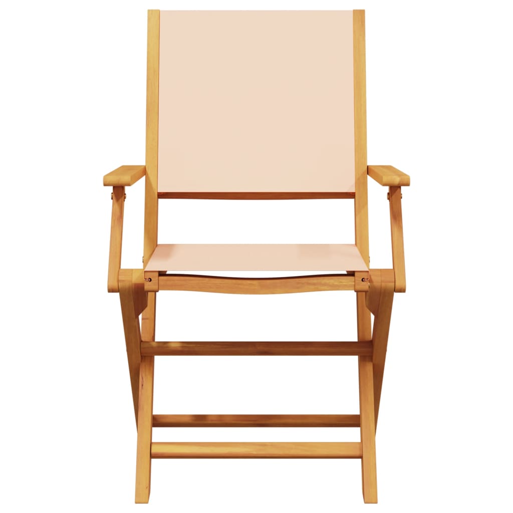 spisebordssæt til haven 5 dele stof og massivt træ beige