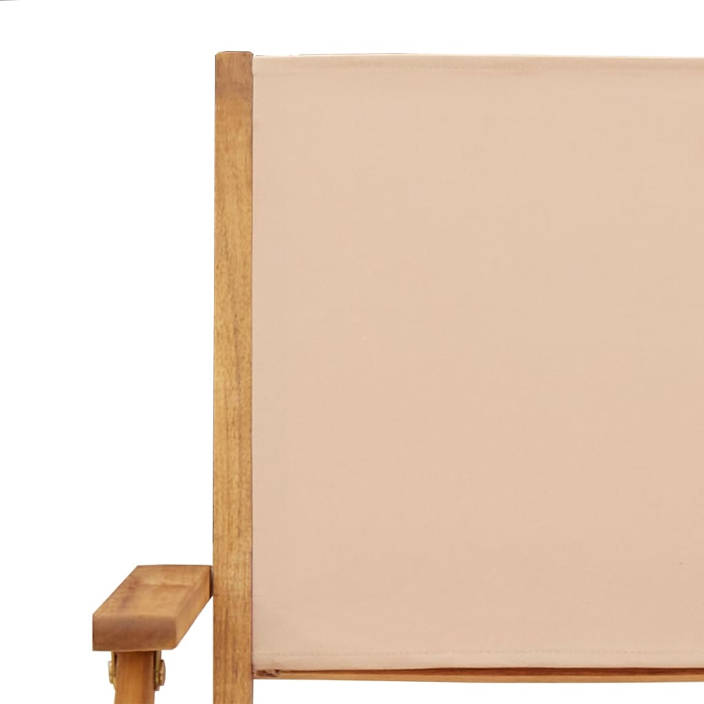spisebordssæt til haven 5 dele stof og massivt træ beige