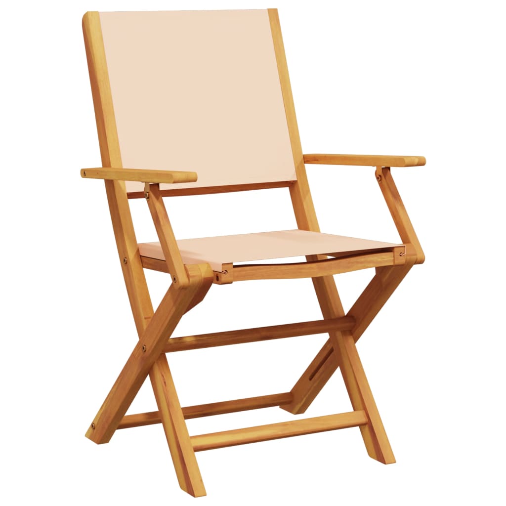 spisebordssæt til haven 7 dele stof og massivt træ beige