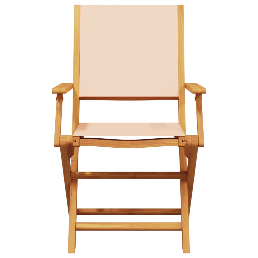 spisebordssæt til haven 7 dele stof og massivt træ beige