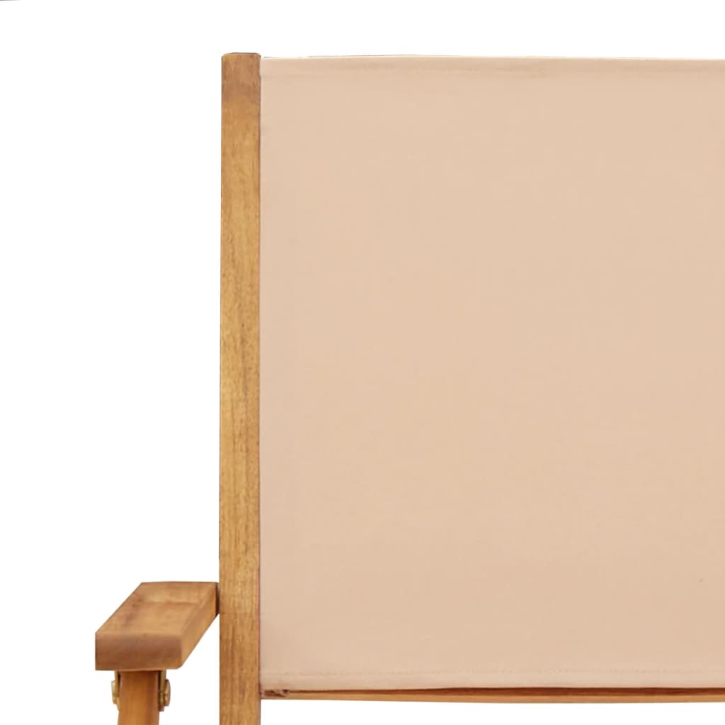 spisebordssæt til haven 7 dele stof og massivt træ beige