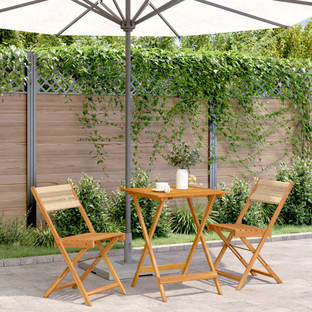 bistrost 3 dele polypropylen og massivt tr beige