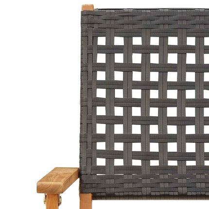 spisebordssæt til haven 5 dele polyrattan og massivt træ sort