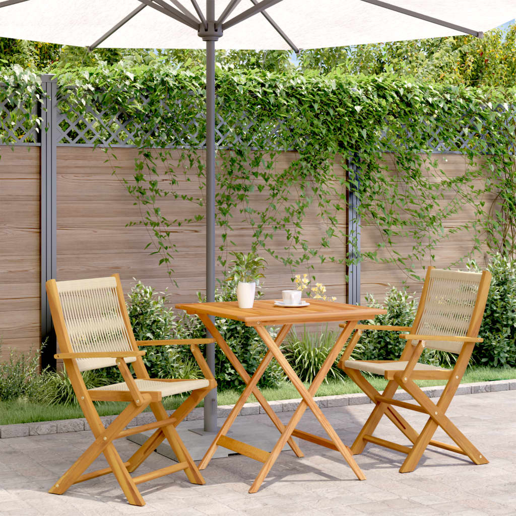 bistrost 3 dele polypropylen og massivt tr beige