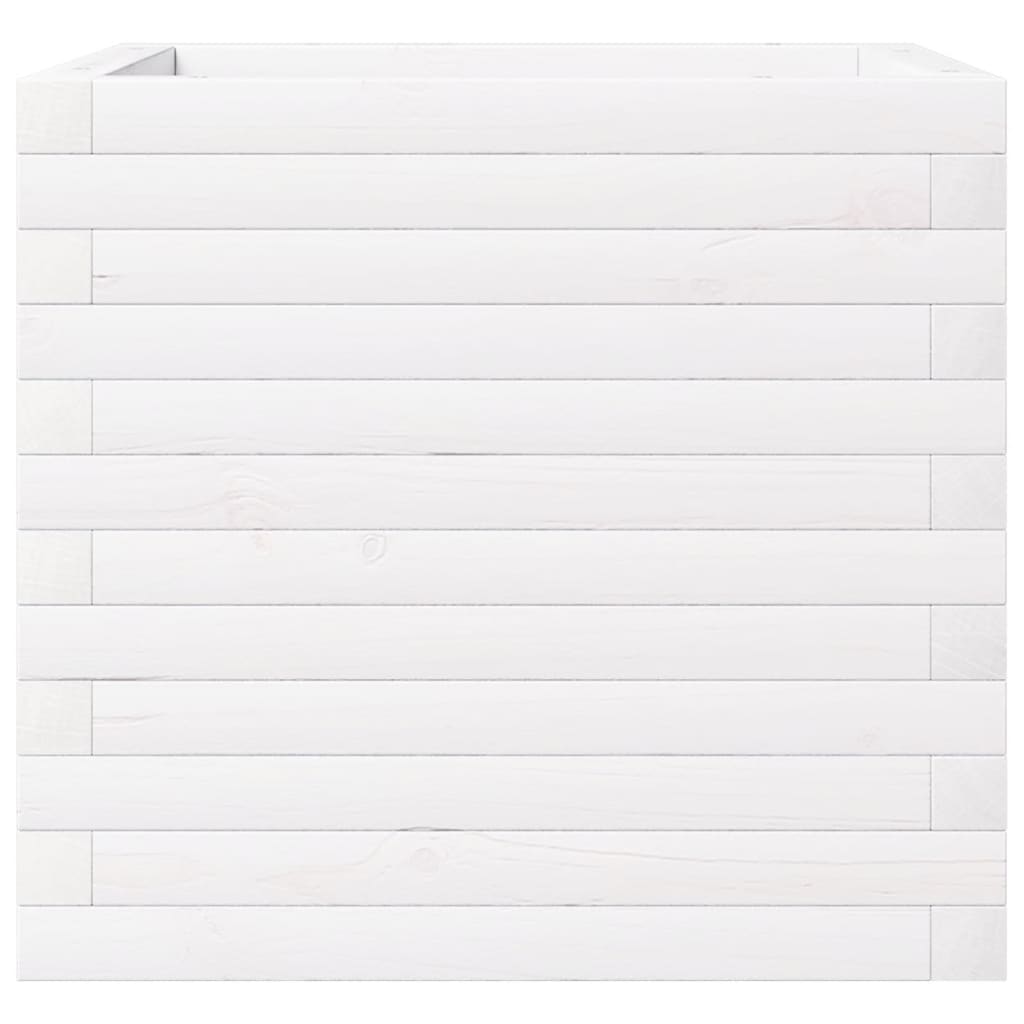 plantekasse 50x50x46 cm massivt fyrretræ hvid