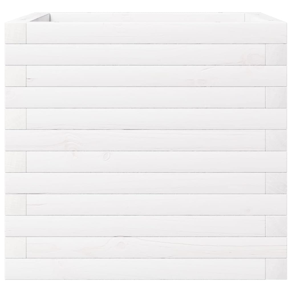 plantekasse 50x50x46 cm massivt fyrretræ hvid