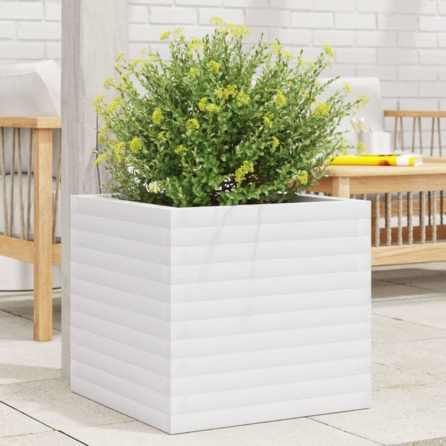 plantekasse 50x50x46 cm massivt fyrretræ hvid