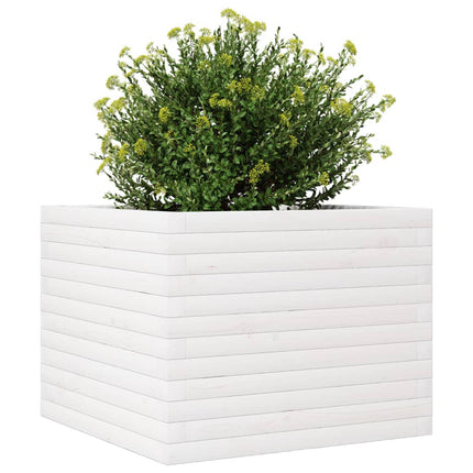 plantekasse 60x60x46 cm massivt fyrretræ hvid