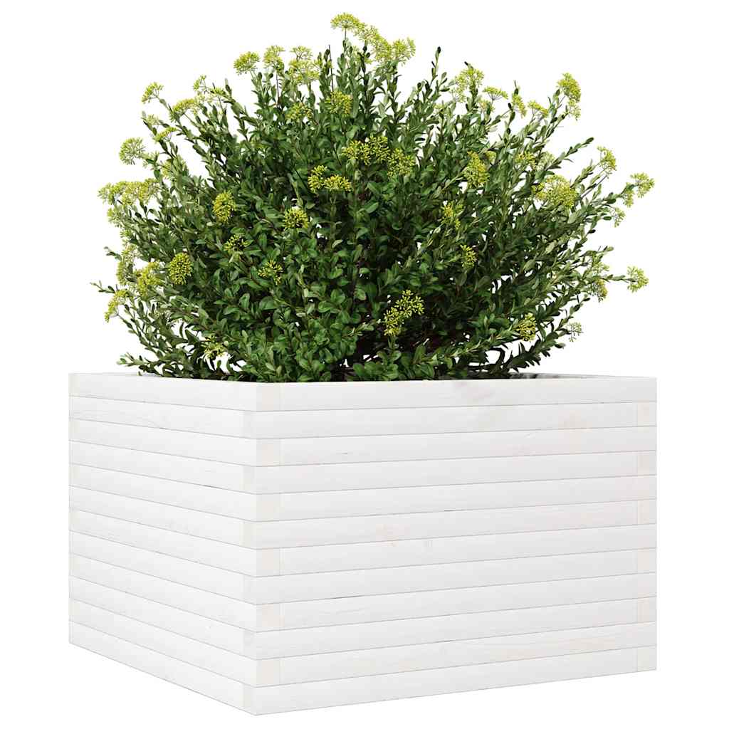 plantekasse 70x70x46 cm massivt fyrretræ hvid