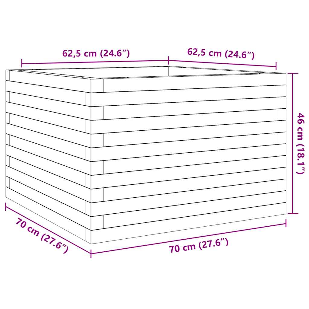 plantekasse 70x70x46 cm massivt douglasgran