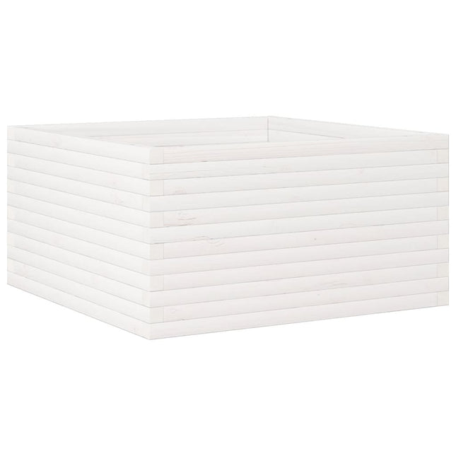 plantekasse 90x90x46 cm massivt fyrretræ hvid
