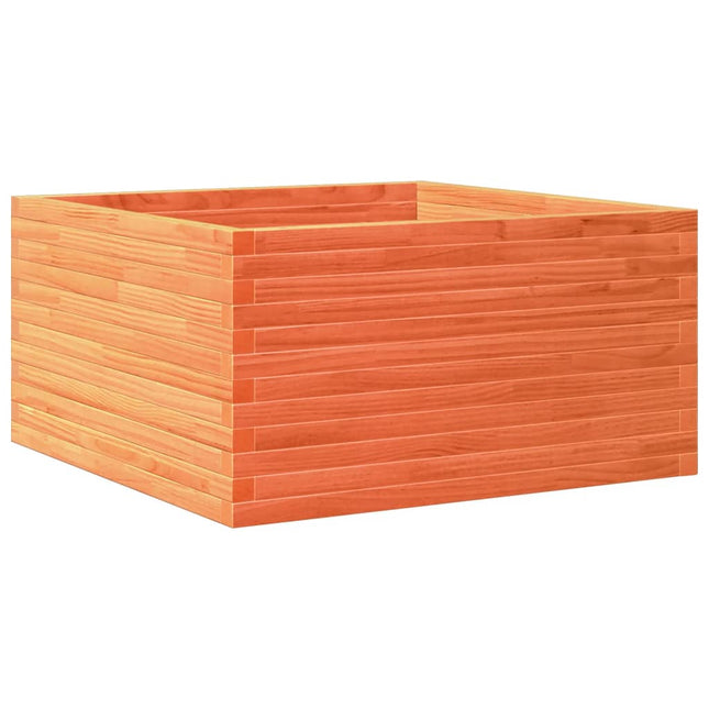 plantekasse 90x90x46 cm massivt fyrretræ gyldenbrun