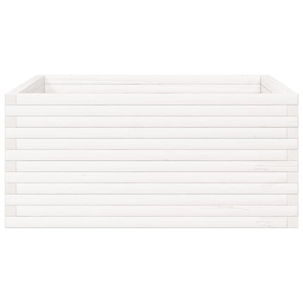 plantekasse 100x100x46 cm massivt fyrretræ hvid