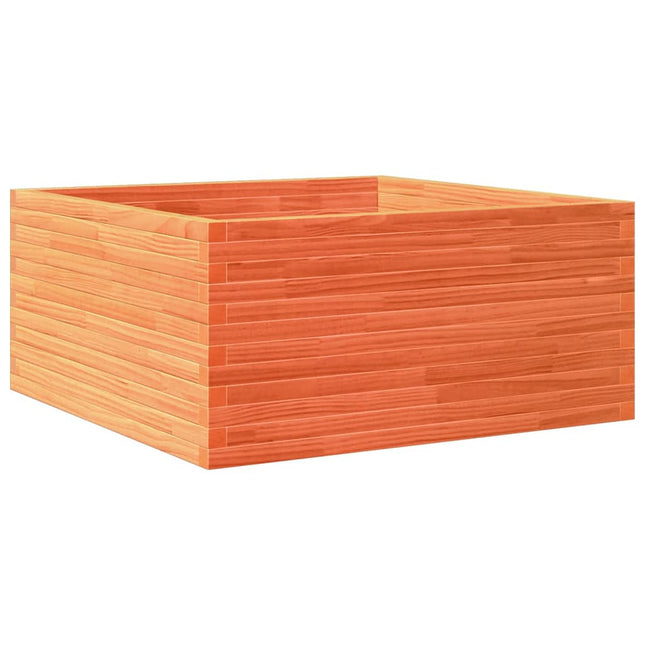 plantekasse 100x100x46 cm massivt fyrretræ gyldenbrun