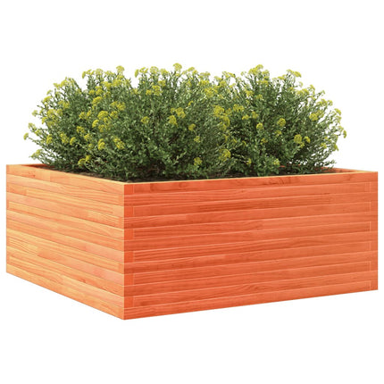 plantekasse 110x110x46 cm massivt fyrretræ gyldenbrun
