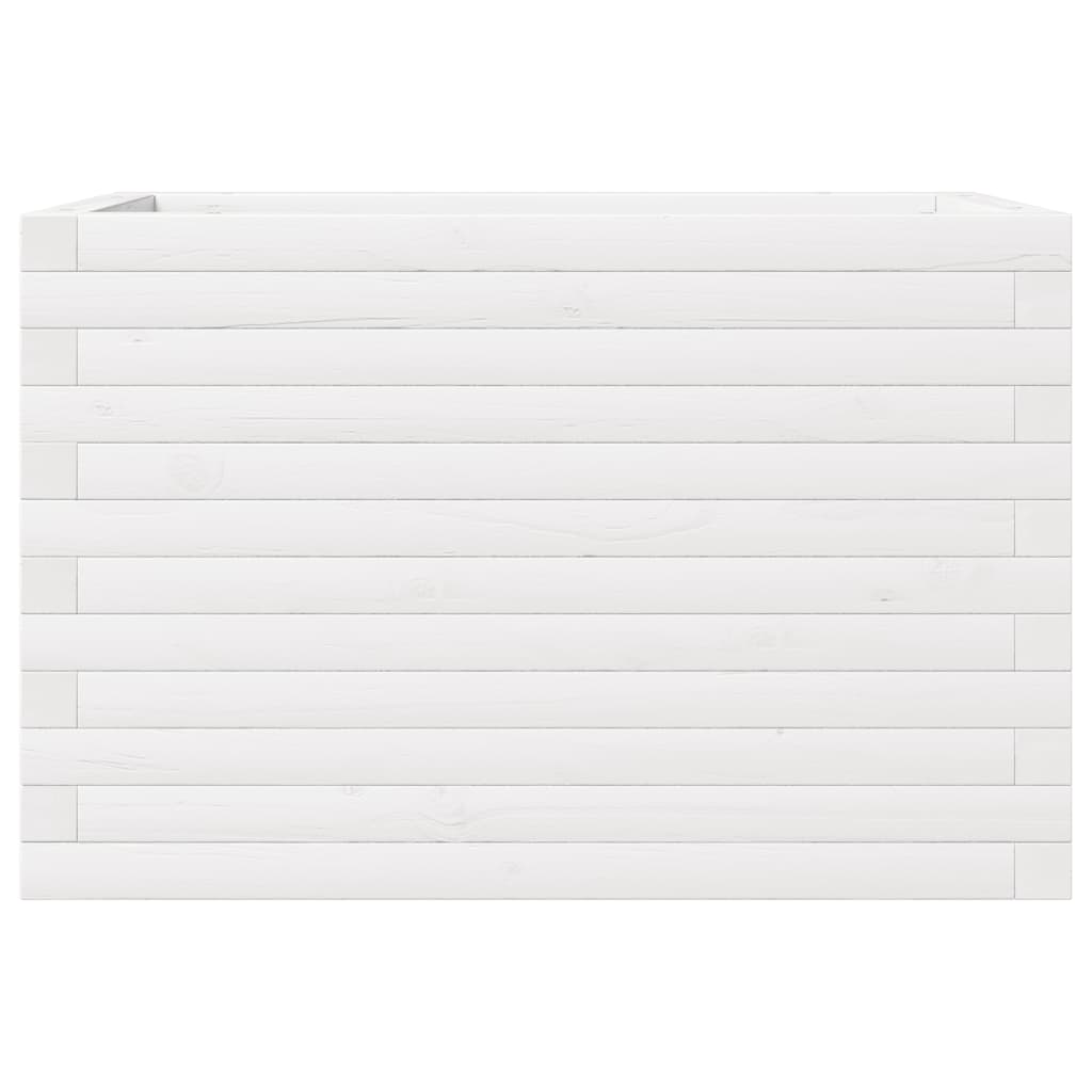 plantekasse 70x40x46 cm massivt fyrretræ hvid