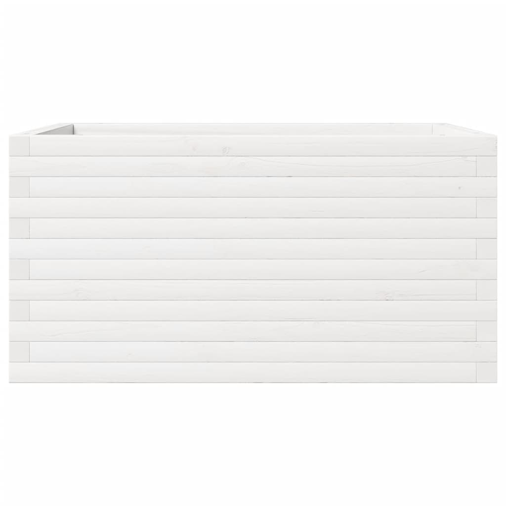 plantekasse 90x60x46 cm massivt fyrretræ hvid