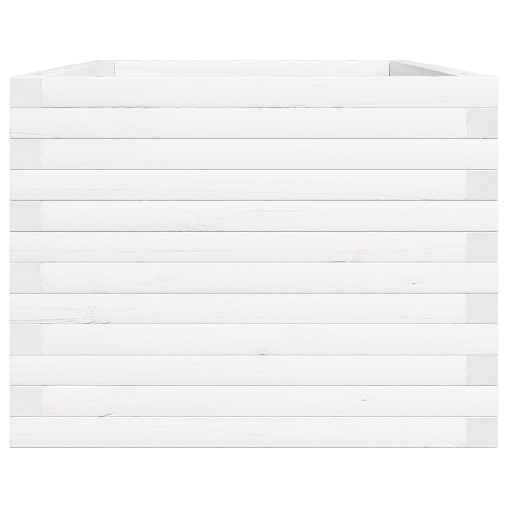 plantekasse 90x60x46 cm massivt fyrretræ hvid