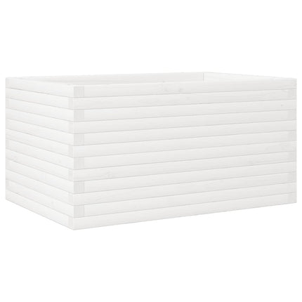 plantekasse 90x60x46 cm massivt fyrretræ hvid