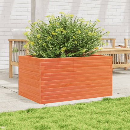 plantekasse 90x60x46 cm massivt fyrretræ gyldenbrun