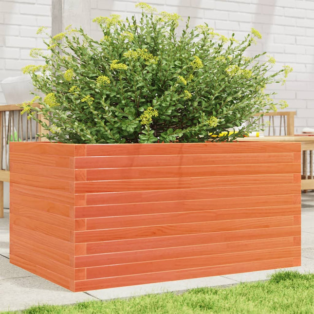 plantekasse 90x60x46 cm massivt fyrretræ gyldenbrun