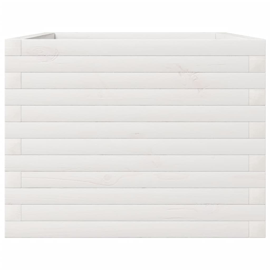 plantekasse 110x60x46 cm massivt fyrretræ hvid