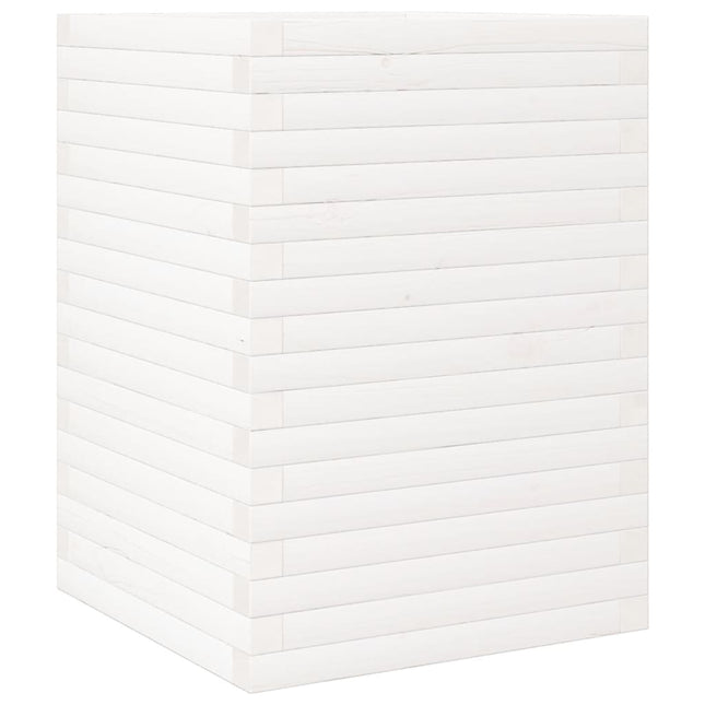 plantekasse 50x50x68,5 cm massivt fyrretræ hvid