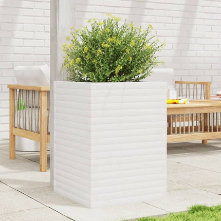 plantekasse 50x50x68,5 cm massivt fyrretræ hvid