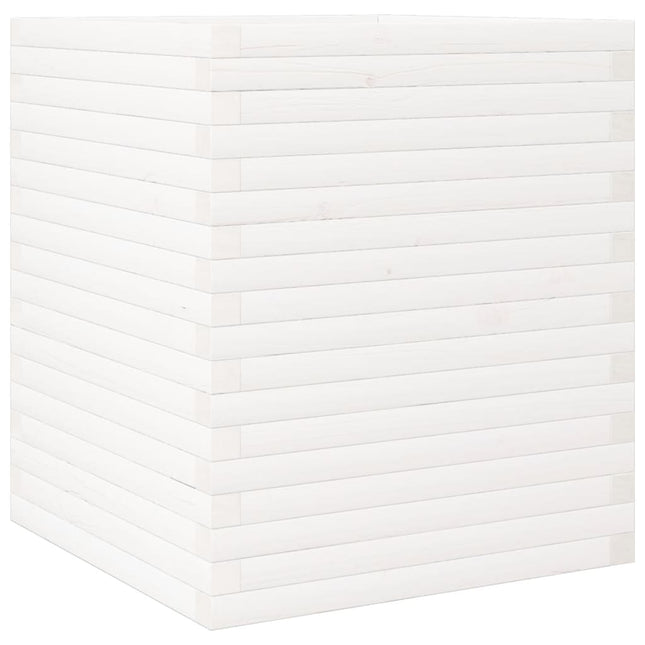 plantekasse 60x60x68,5 cm massivt fyrretræ hvid