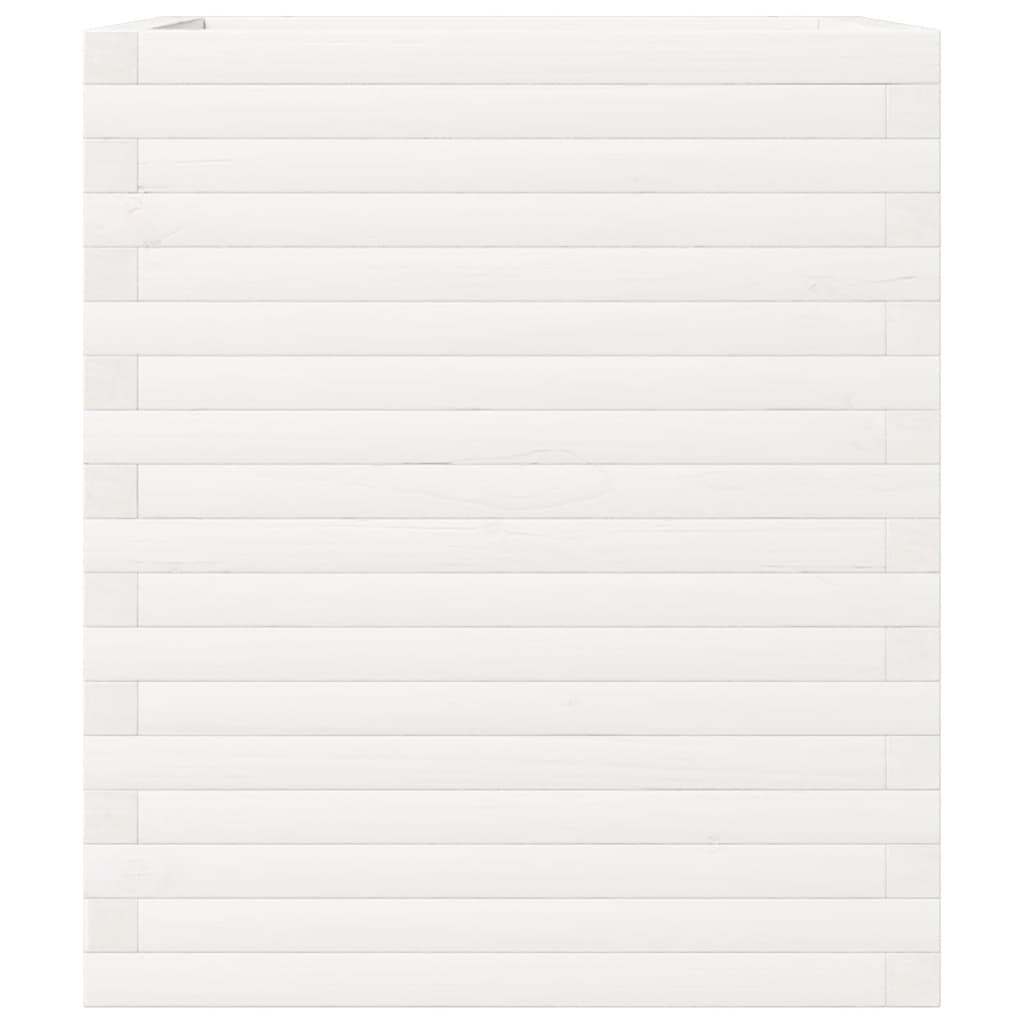plantekasse 60x60x68,5 cm massivt fyrretræ hvid