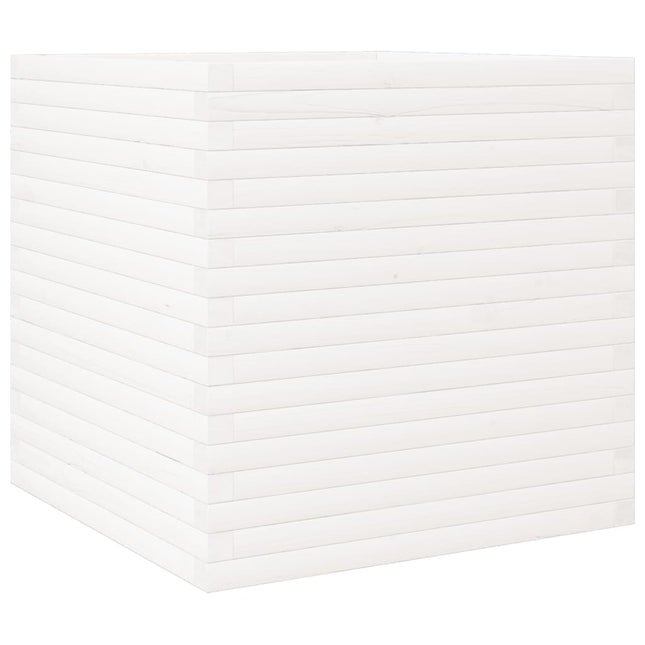 plantekasse 70x70x68,5 cm massivt fyrretræ hvid